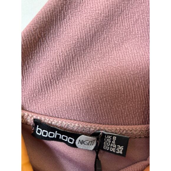 Women’s Boohoo Night Off Shoulder Wrap Midi Dress Mauve Sz 4 – $40 - Picture 5 of 6